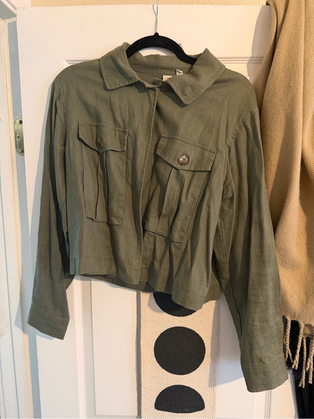 dolan Olive Utility Cropped Jacket linen